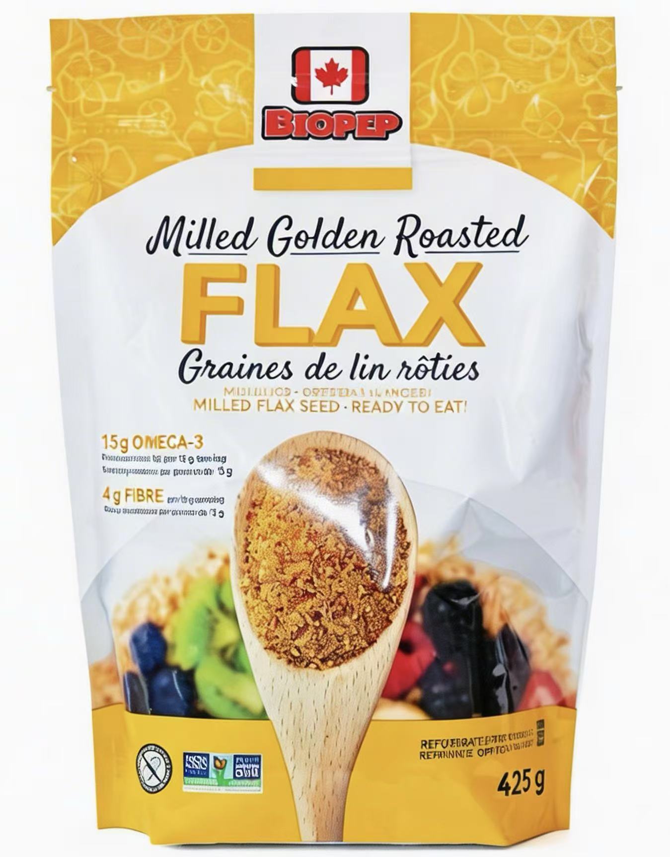 BIOPEP Milled Golden Roasted Flax, 425 g